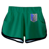Ataque a Los Titanes Attack on Titan Top y Pantalones Cortos Cosplay Ropa Casual de Verano de 2 Piezas para Femenino
