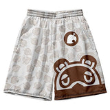 Animal Crossing Bosque de Los Animales Tom Nook Pantalones Cortos de Playa Shorts Casual Unisex