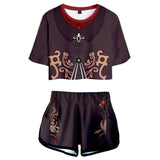 Juego Genshin Impact Hu Tao Cosplay Pantalón 3D Impreso Casual Deportivo Conjunto Traje