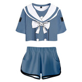 Danganronpa V3: Killing Harmony Tenko Chabashira Cosplay Top y Pantalones Cortos Ropa Casual 2 Piezas para Femenino