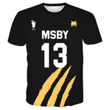 Haikyuu!! Camiseta MSBY Black Jackal #13 Atsumu Miya Cosplay Camiseta Casual Estampada Unisex