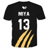 Haikyuu!! Camiseta MSBY Black Jackal #13 Atsumu Miya Cosplay Camiseta Casual Estampada Unisex