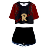My Hero Academia Kirishima Eijiro Cosplay Top y Pantalones Cortos Ropa Casual de Verano 2 Piezas para Femenino