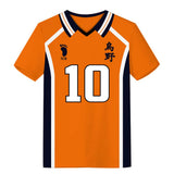 Haikyuu!! Camiseta Karasuno Escuela Secundaria Away Uniforme de Equipo Hinata Shoyo Cosplay Camiseta Casual Unisex