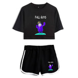 Fall Guys: Ultimate Knockout Top y Pantalones Cortos Ropa Casual 2 Piezas de Verano para Femenino