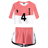 Haikyuu!! Yūki Shiroishi Cosplay Top y Pantalones Cortos Ropa Casual de Verano 2 Piezas para Femenino