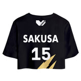 Haikyuu!! Kiyoomi Sakusa MSBY Black Jackal Cosplay Top y Pantalones Cortos Ropa de Verano 2 Piezas para Femenino
