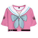 Danganronpa V3: Killing Harmony Miu Iruma Cosplay Top y Pantalones Cortos 2 Piezas Ropa Casual de Verano para Femenino
