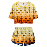 JoJo's Bizarre Adventure Cosplay Top y Pantalones Cortos Ropa Casual de Verano 2 Piezas para Femenino