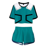My Hero Academia Top y Pantalones Cortos Midoriya Izuku Cosplay Camiseta y Shorts 2 Piezas para Niños