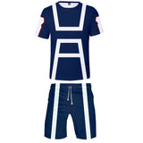 My Hero Academia UA Traje de Entrenamiento 2 Piezas Cosplay Ropa Casual Top y Pantalones Cortos para Masculino