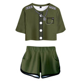 Danganronpa V3: Killing Harmony Korekiyo Shinguji Cosplay 2 Piezas Top y Pantalones Cortos Ropa Casual de Verano para Femenino