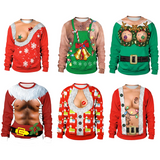 Suéter Feo de Navidad Sudadera de Vacaciones o de Navidad Tops para Otoño o Invierno Unisex