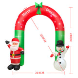 Navidad Santa Claus Monigote de Nieve Arco Inflable Decoración para Exteriores