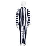 Película Beetlejuice Horrible A rayas Uniforme Niños Cosplay Disfraz Halloween Carnaval Traje Per.