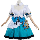 Juego Genshin Impact Barbara Mucama Cosplay Navidad Falda Vestido Carnaval Traje Per.