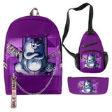 3 Piezas Danganronpa Conjunto de Mochila Bolsa de Escuela para Estudiantes Regalo para Fanes de Juego Mochila de Viaje