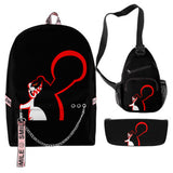 3 Piezas Danganronpa Conjunto de Mochila Bolsa de Escuela para Estudiantes Regalo para Fanes de Juego Mochila de Viaje