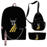 3 Piezas Haikyuu!! Conjunto de Mochila MSBY Black Jackal Bolsa para Estudiantes Regalo para Fanes de Anime Mochila de Viaje