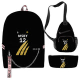 3 Piezas Haikyuu!! Conjunto de Mochila MSBY Black Jackal Bolsa para Estudiantes Regalo para Fanes de Anime Mochila de Viaje