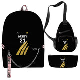 3 Piezas Haikyuu!! Conjunto de Mochila MSBY Black Jackal Bolsa para Estudiantes Regalo para Fanes de Anime Mochila de Viaje