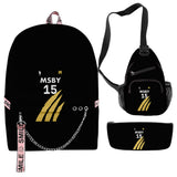 3 Piezas Haikyuu!! Conjunto de Mochila MSBY Black Jackal Bolsa para Estudiantes Regalo para Fanes de Anime Mochila de Viaje