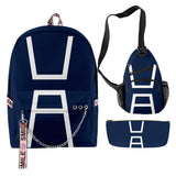 3 Piezas My Hero Academia Conjunto de Mochila Bolsa de Escuela para Estudiantes Regalo para Fanes de Anime Mochila de Viaje