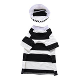 Mascota Disfraz de Prisionero Halloween Carnaval Cosplay con Sombrero