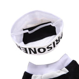 Mascota Disfraz de Prisionero Halloween Carnaval Cosplay con Sombrero