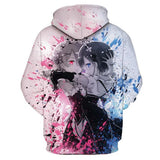 Re:Life in a different world from zero Sudadera Impreso de Rem Ram Cosplay Sudadera Estampada con Capucha Unisex