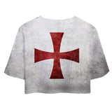 Knights Templar Caballeros Templarios Cosplay Top y Pantalones Ropa Casual de Verano 2 Piezas para Femenino