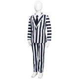 Película Beetlejuice Horrible A rayas Uniforme Niños Cosplay Disfraz Halloween Carnaval Traje Per.