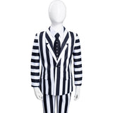 Película Beetlejuice Horrible A rayas Uniforme Niños Cosplay Disfraz Halloween Carnaval Traje Per.