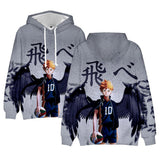 Haikyuu!! Sudadera con Impreso de Hinata Shoyo Cosplay Sudadera Estampada con Capucha Unisex