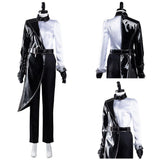 Película Cruella Cosplay disfraz Camisa blanca y negra abrigo Pantalón Halloween Carnaval Traje