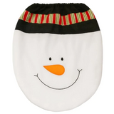 3 Piezas / Conjunto Christmas Navidad Santa Cubierta de Asiento de Inodoro Alfombra de Baño Antideslizante Decoración Navideña Para Hogar