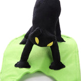 Mascota verde divertido Halloween Carnaval Disfraz De vuelta con un Gato