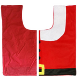 3 Piezas / Conjunto Christmas Navidad Santa Cubierta de Asiento de Inodoro Alfombra de Baño Antideslizante Decoración Navideña Para Hogar