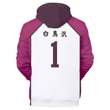 Ushijima Wakatoshi Cosplay Sudadera Haikyuu!! Sudadera Estampada con Capucha Unisex