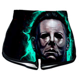 Película Halloween Top y Pantalones Cortos Michael Myers Ropa Casual de Verano 2 Piezas para Femenino