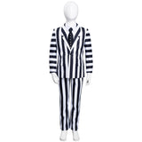 Película Beetlejuice Horrible A rayas Uniforme Niños Cosplay Disfraz Halloween Carnaval Traje Per.