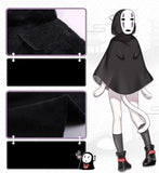 Anime Spirited Away No Face Man Mascota Halloween Carnaval Cosplay Capa con Capucha Cárdigan de Felpa