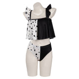 Película Cruella Bikni Cosplay Fiesta Disfraz Traje de Baño Carnaval Creación Secundaria-disfrazdeptdiadebrujas.com®