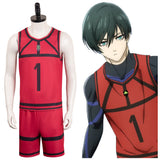 Anime BLUE LOCK Itoshi Rin Cosplay Disfraz Halloween Carnaval Fiesta Adulto Rojo Disfraz Traje