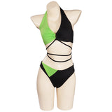 Anime Kim Possible Shego Cosplay Fiesta Disfraz Traje de Baño Bikini Disfraz Kim Possible