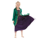 Película Hocus Pocus Winifred Sanderson Niños Cosplay Disfraz Halloween Carnaval Traje Per.