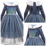 Película Frozen Elsa Niños Cosplay Disfraz Traje Princesa Vestido Fiesta Navidad Halloween