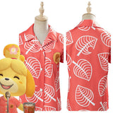 Anime Animal Crossing Isabelle Playa Camisas para mujer Cosplay Disfraz