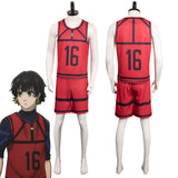 Anime BLUE LOCK Bachira Meguru Cosplay Disfraz Halloween Carnaval Fiesta Adulto Rojo Disfraz Traje