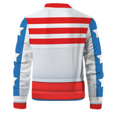 Película Captain America Cosplay Abrigo de chaqueta Disfraz Halloween Carnaval Traje cremallera 3D Impreso hombre